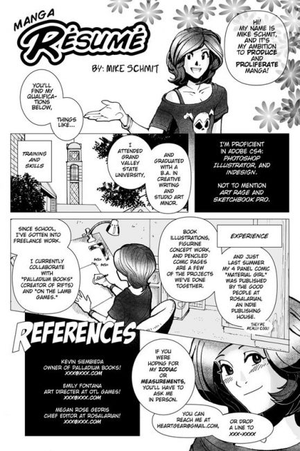 manga CV artiste graphiste photoshop inspirant