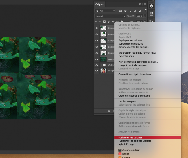 fusion de calque photoshop