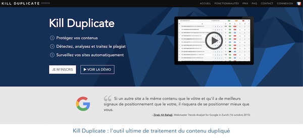 Outil Duplicate Content Kill Duplicate