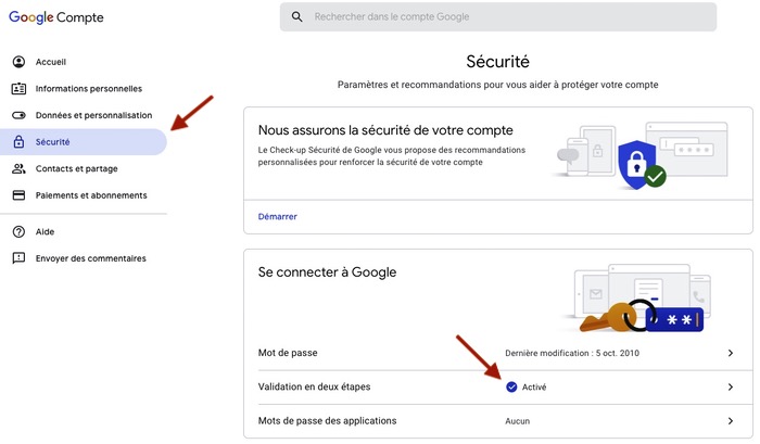 Double sécurité Google Drive