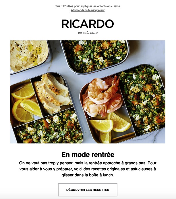 Newsletter Ricardo Cuisine