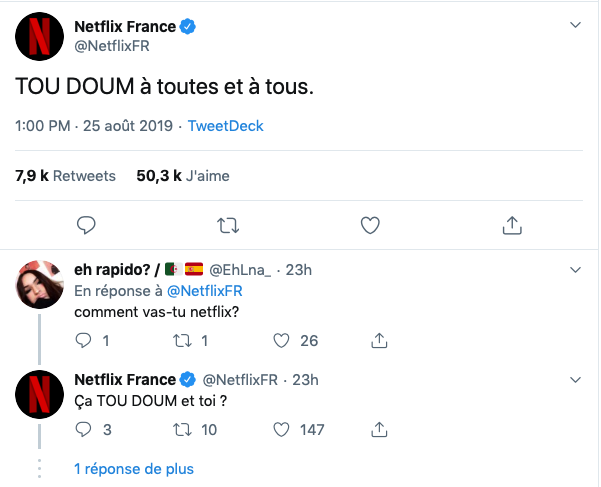 répondre aux followers Netflix contenu twitter redacteur