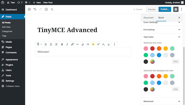 TinyMCE Advanced