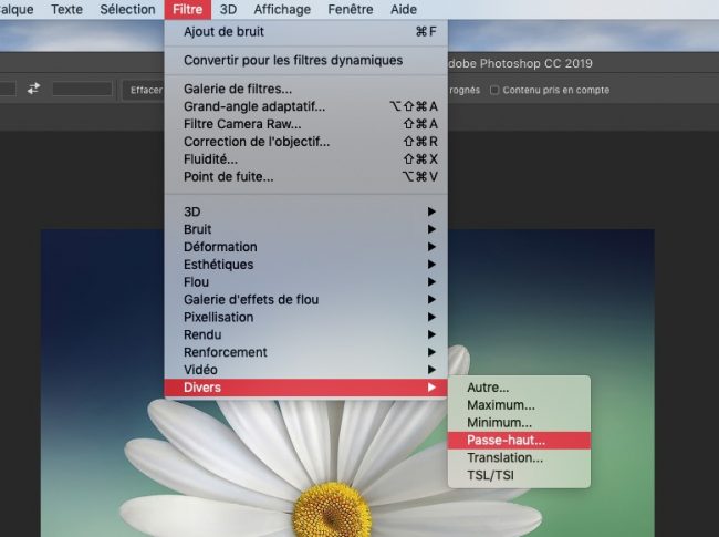 tutoriel photoshop filtre passe haut créer un script
