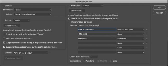 automatisation traitement par lot photoshop script