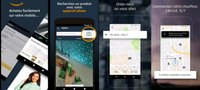 amazon über exemple de screenshot application mobile présentation graphiste blog