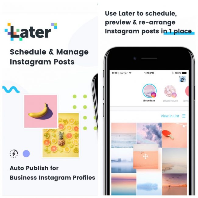instagram planner later pour graphiste feed réseaux sociaux