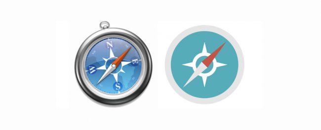 icon safari en flat et skeuomorphisms