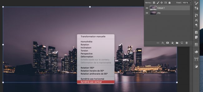 Tuto Photoshop comment faire un reflet ville graphiste
