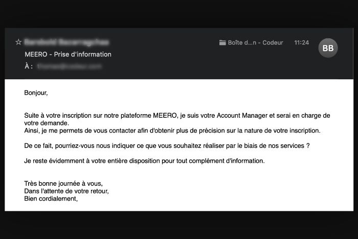 Exemple email personnalisé