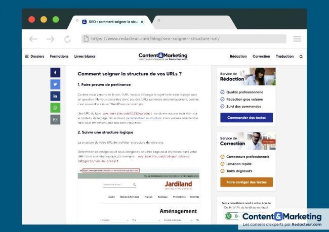 soigner structure url SEO blog rédacteur