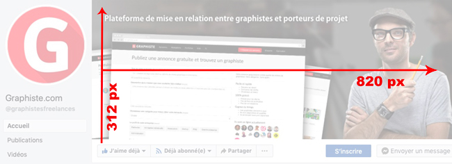 facebook guide des tailles pour des bannières de couverture graphiste