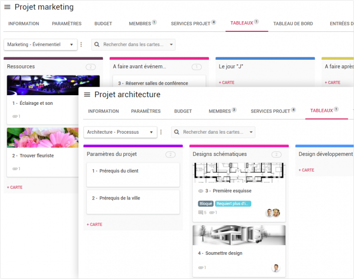 template des projets Nutcache pour graphiste Freelance