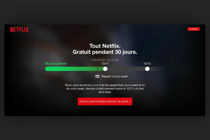 Page accueil netflix