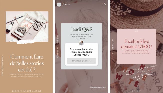 stories instagram exemple de contenus redacteur