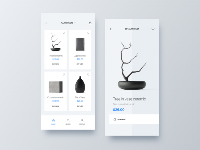 minimalisme e-commerce site application mobile tendance 2020