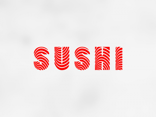 typographie maison handmade logo sushi