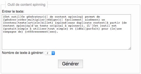 Outil de content spinning