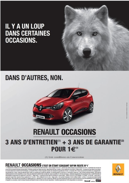 publicité Renault loup