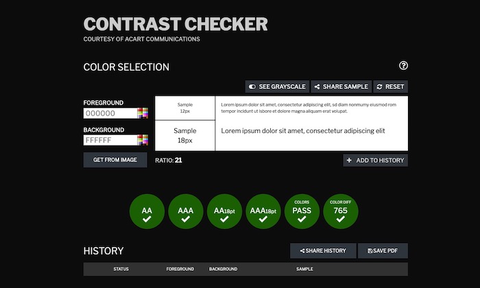 outil test accessibilité Contrast Checker