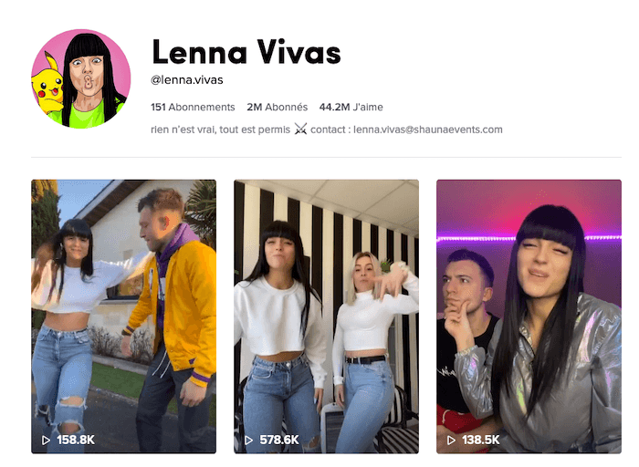 influenceuse TikTok Lenna Vivas