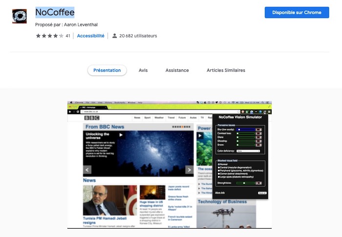 outil test accessibilité NoCoffee