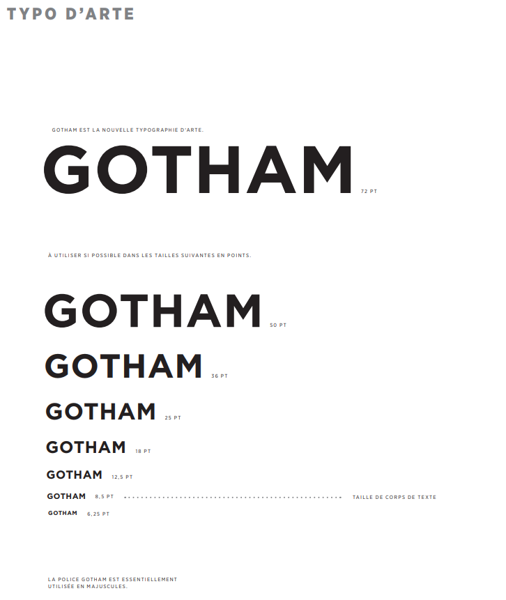 typographie Gotham arte