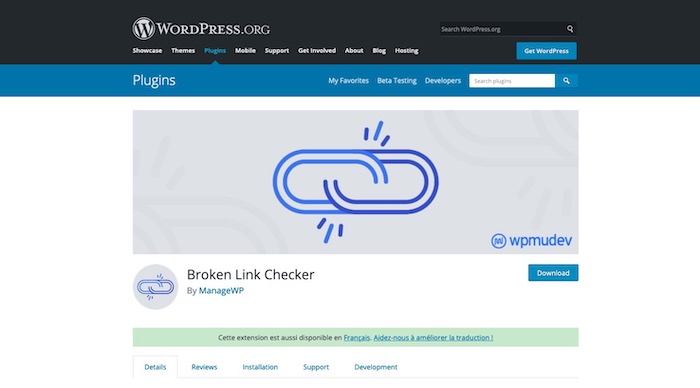 plugin WordPress Broken Link Checker vérification liens