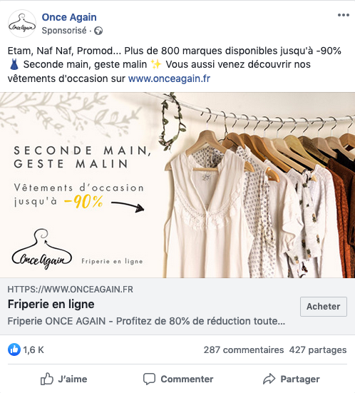 Post sponsorisé Facebook