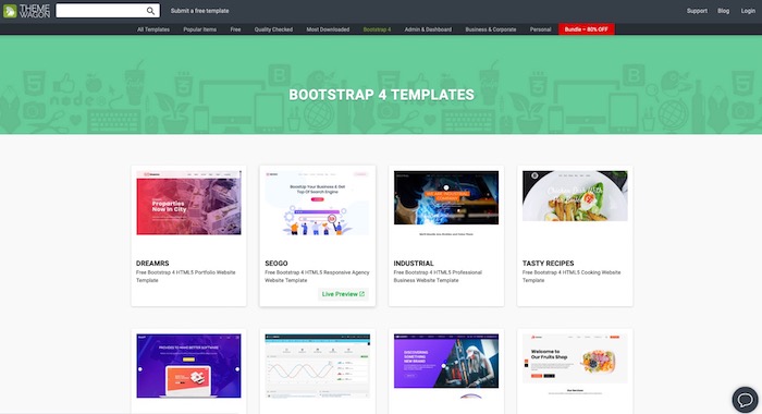 Theme Wagon, site de templates bootstrap gratuits