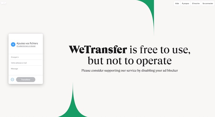 Wetransfer outil d'envoi de documents