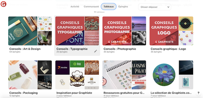 tableau Pinterest graphiste 