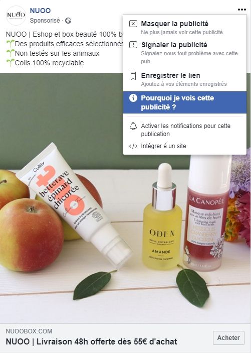 publicité facebook analyse concurrentielle