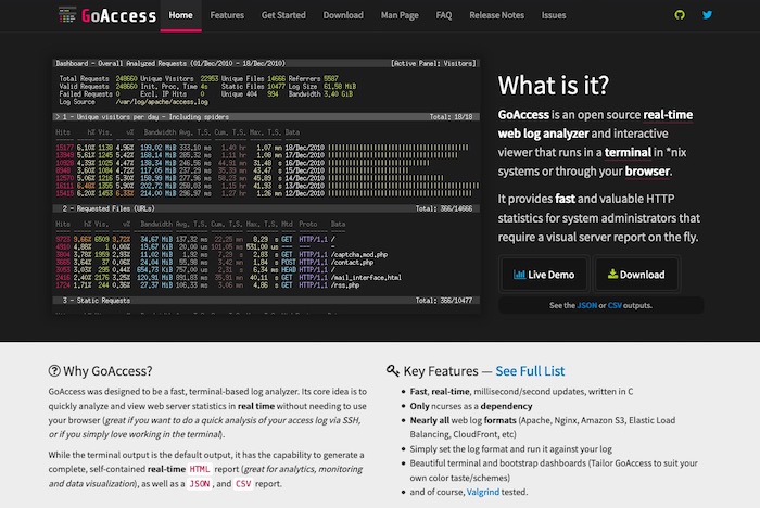 GoAccess outil analyse logs SEO