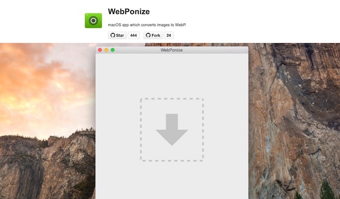 WebPonize outil gratuit conversion images WebP MAC