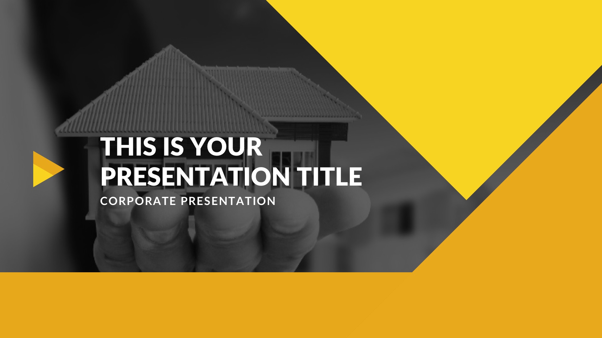 template gratuit pour présentation keynote sur Mac free mockup powerpoint jaune présentation immobilière