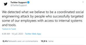 Twitter : piratage massif de comptes certifiés de personnalités, soupçons de complicité en interne