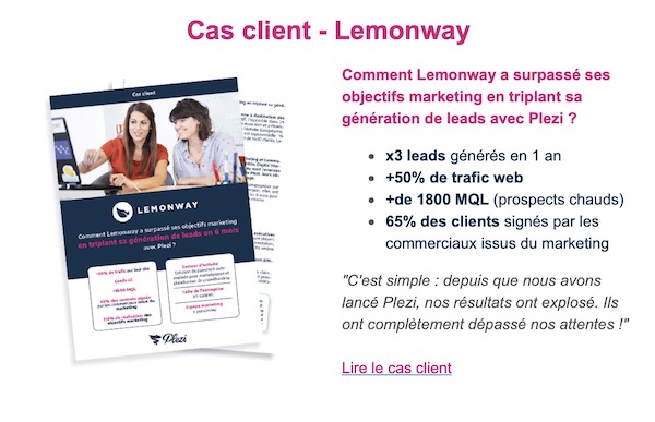 cas client email de bienvenue