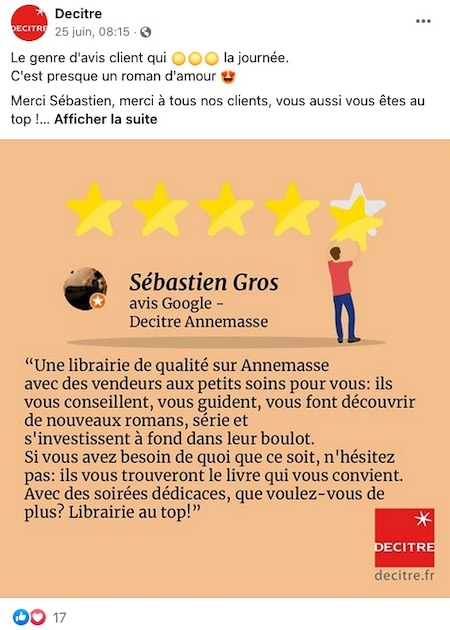 avis client facebook