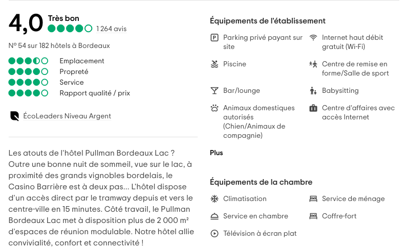 liste a puce avec pictogramme rediger pour l'hôtellerie hotel