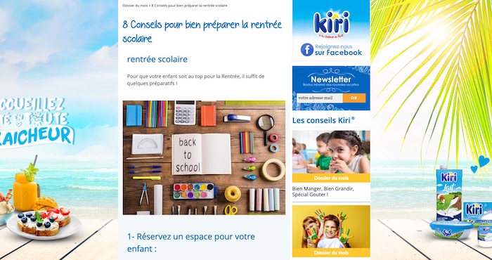 rentrée des classes marketing Kiri