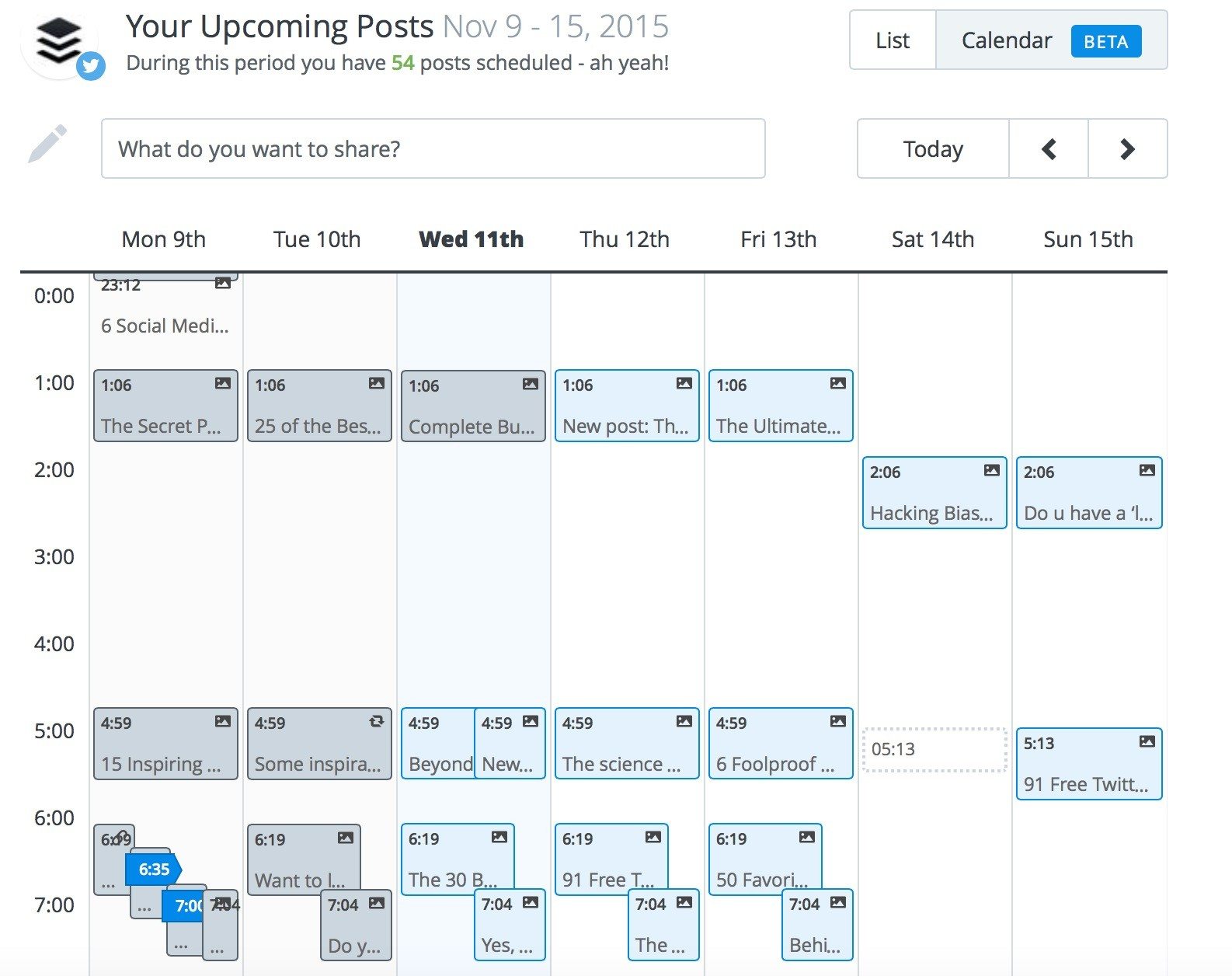 buffer planning réseaux sociaux