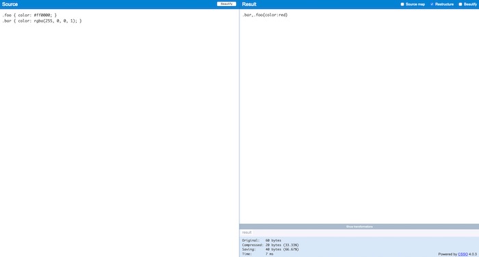 CSSo outils de compression de code CSS