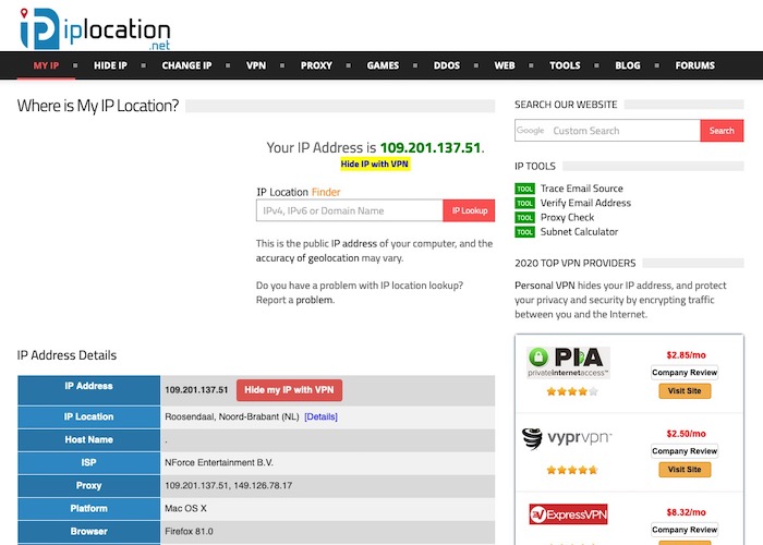 IPLocation site géolocalisation adresse IP