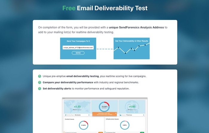 Send Forensics outil test délivrabilité emails