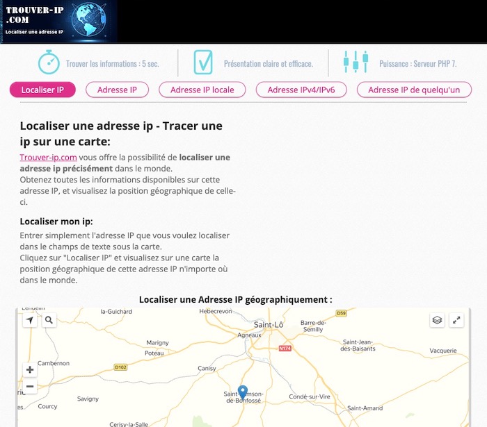 TrouverIP site géolocalisation adresse IP